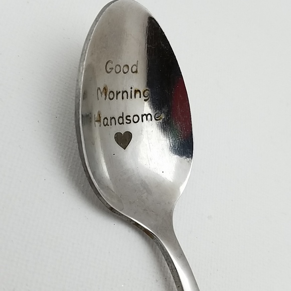 Silver Plated "Good Morning Handsome" 7" Spoon - Picture 1 of 2